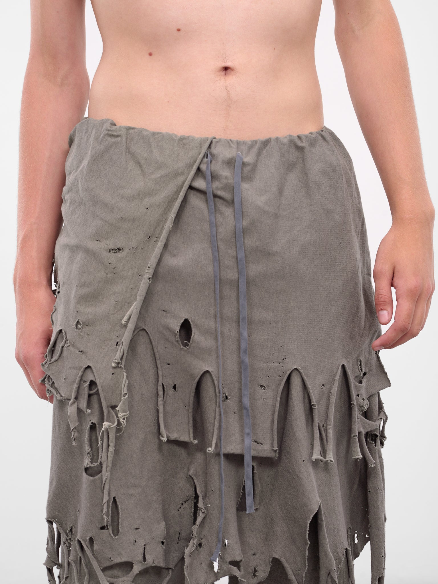 Gray Distressed Layering Sweatpants - 4