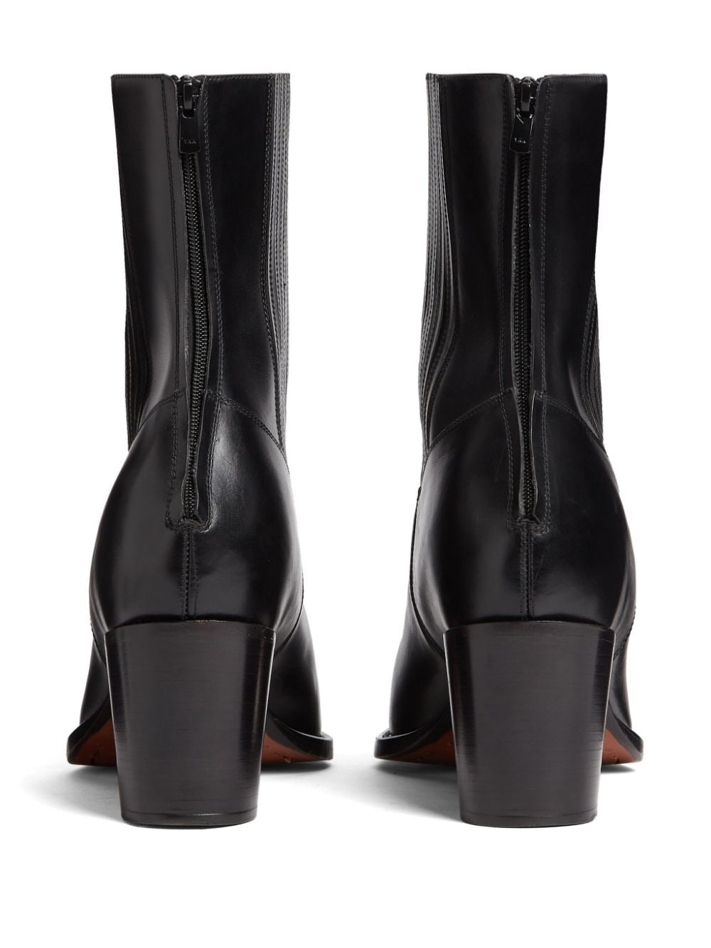 zip-up leather boots - 3