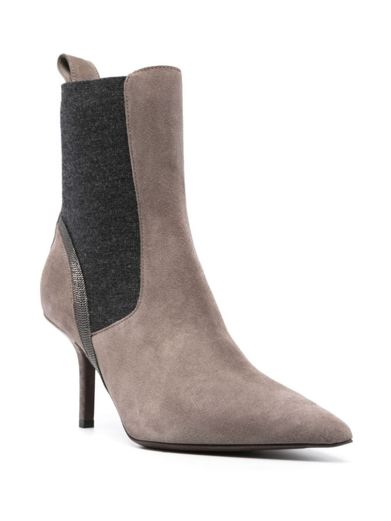 Brunello Cucinelli Monili chain-detail leather 85mm boots outlook