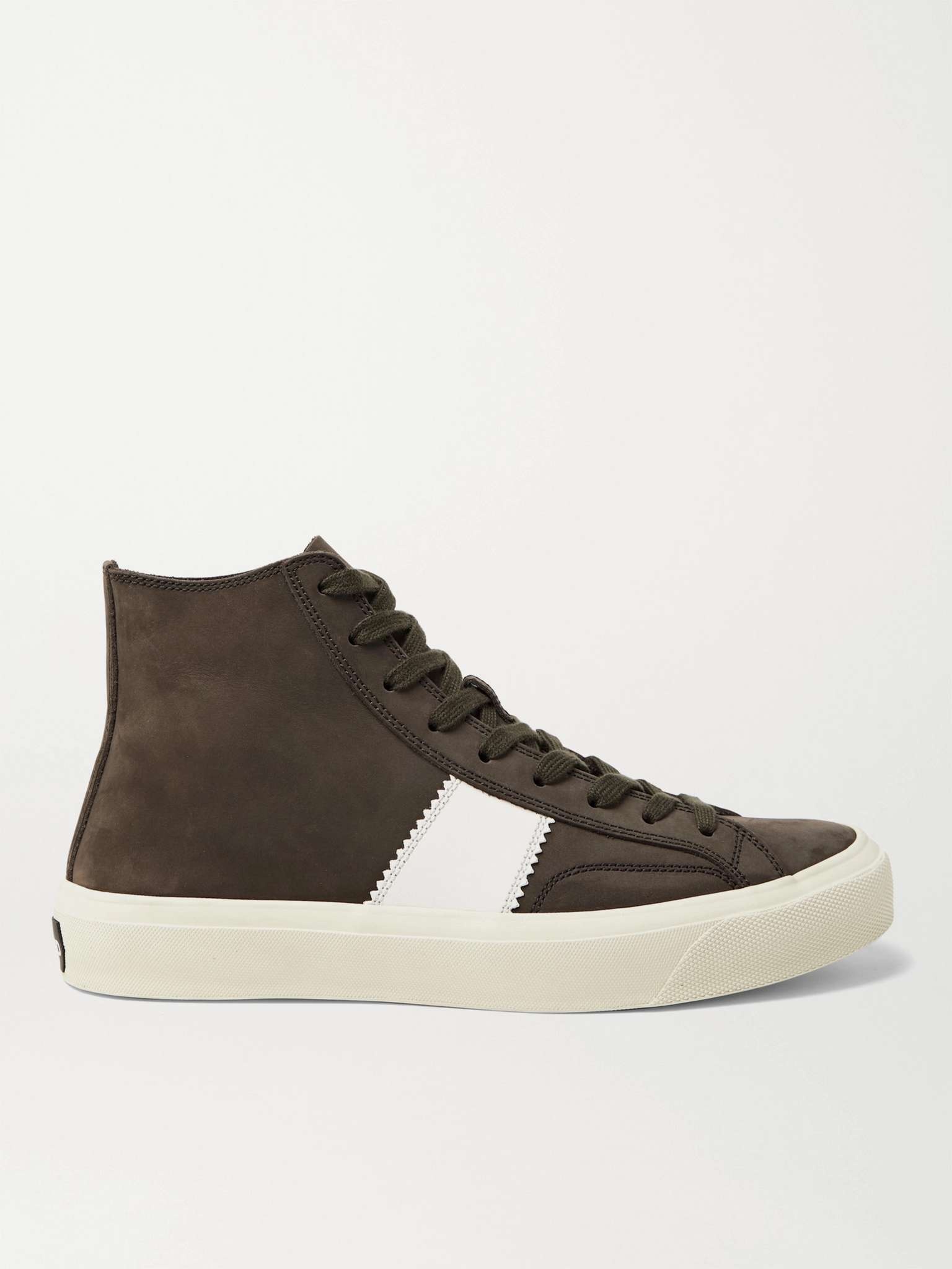 Cambridge Leather-Trimmed Suede High-Top Sneakers - 1