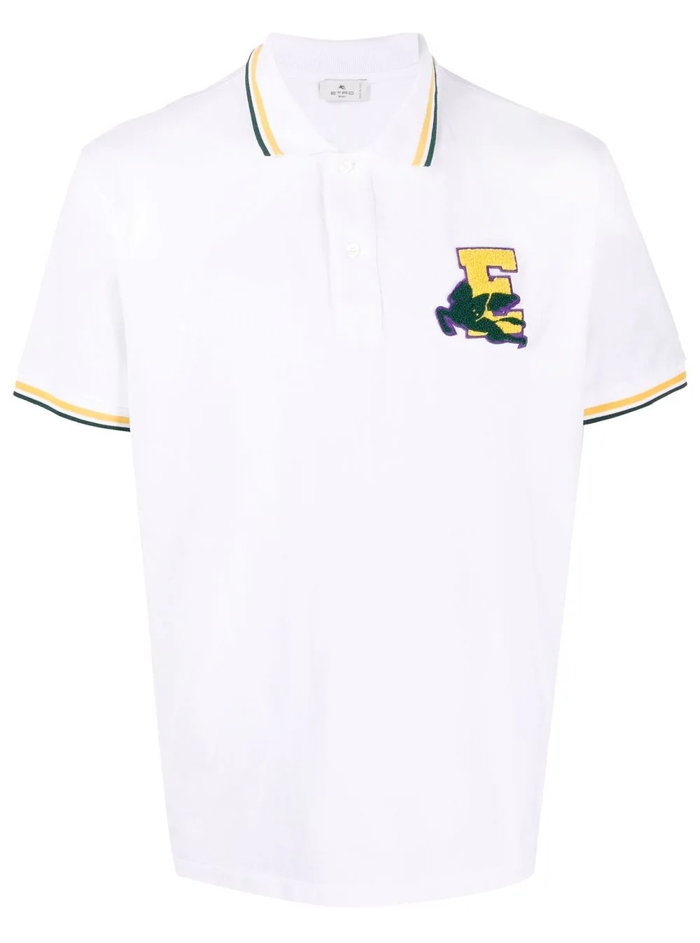 logo-patch polo shirt - 1