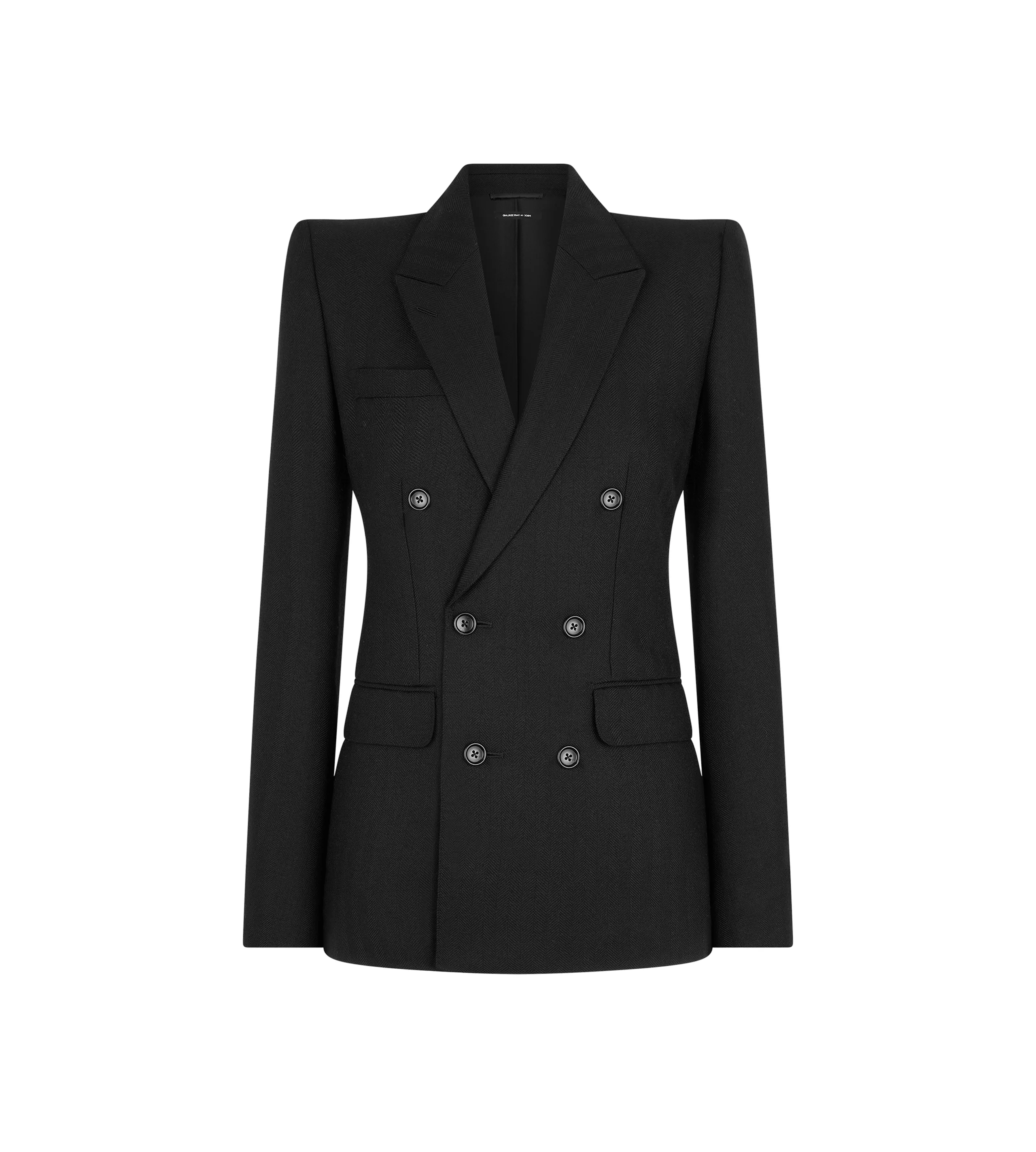 SHARP HERRINGBONE DOUBLE BREASTED JACKET - 1