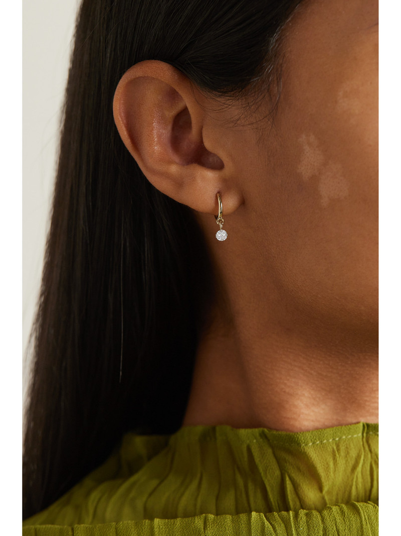 STONE AND STRAND Disco 10-karat Yellow And White Gold Diamond Hoop Earrings outlook