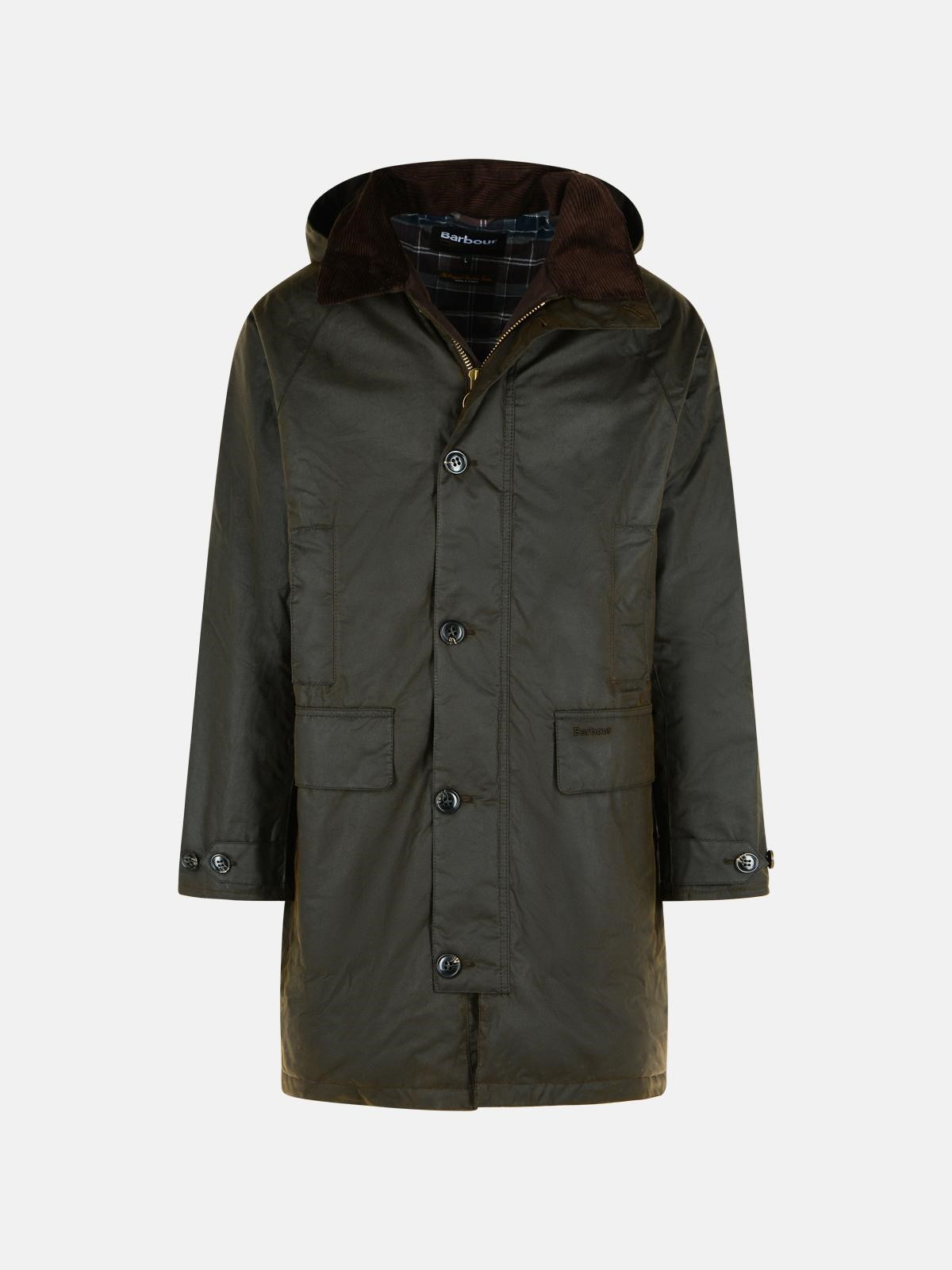'BEUDALE' BROWN WAXED COTTON PARKA - 1