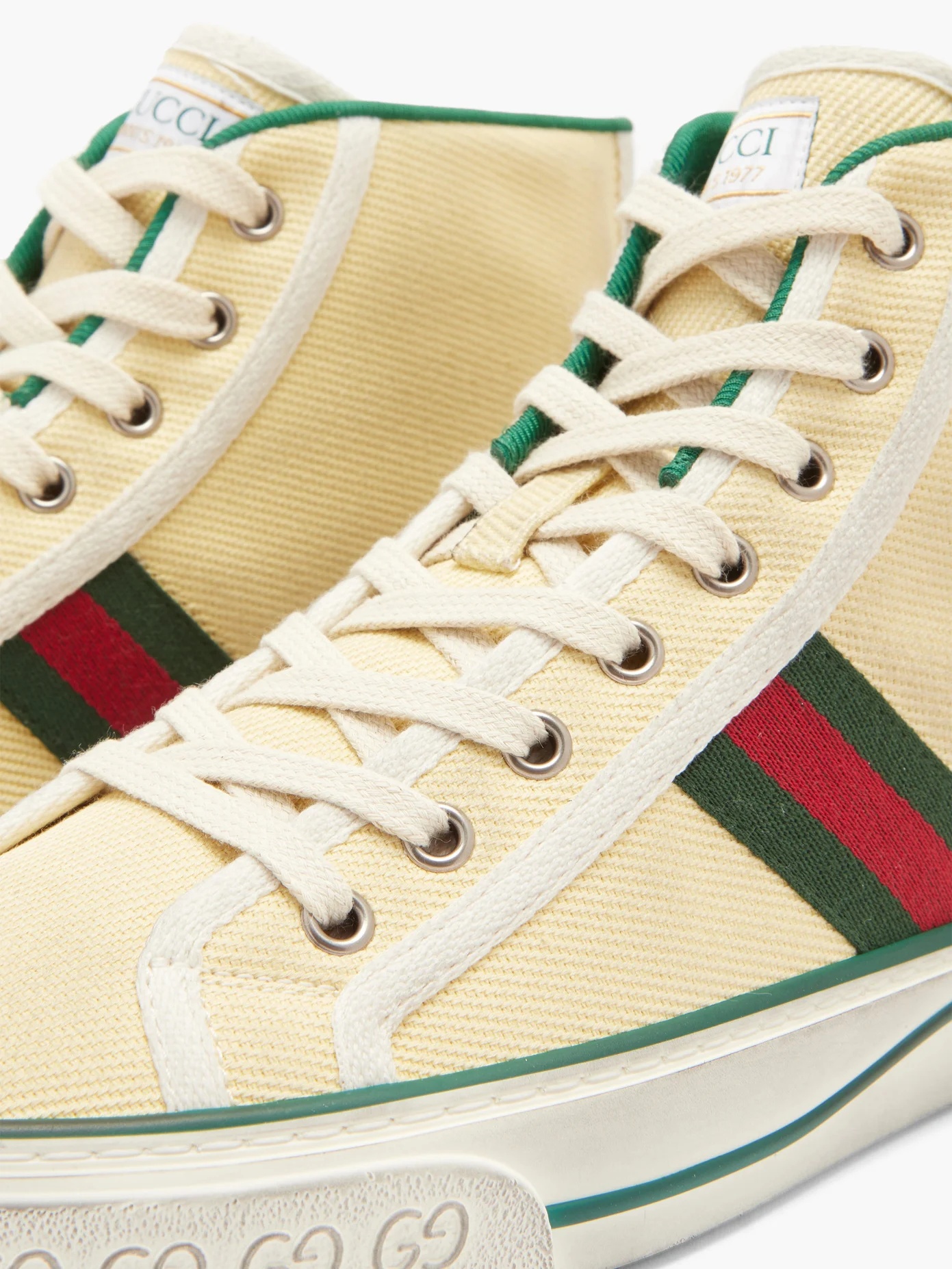 Tennis 1977 Web-stripe canvas high-top trainers - 6