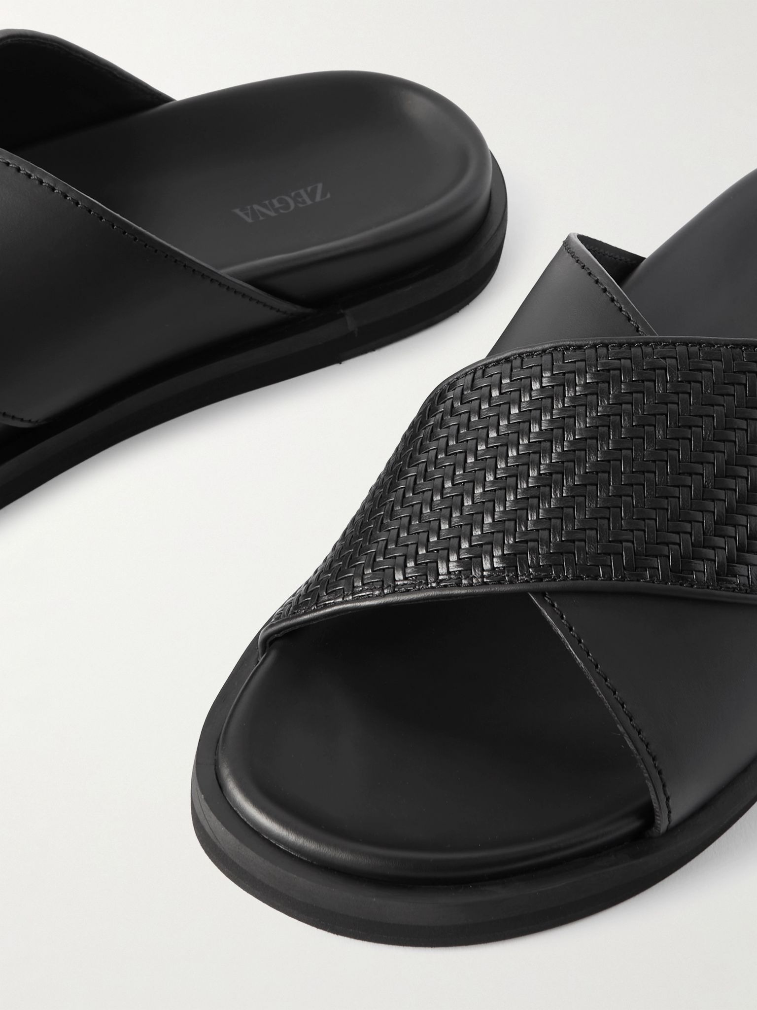 Panarea PELLETESSUTA™ Leather Slides Black - 6