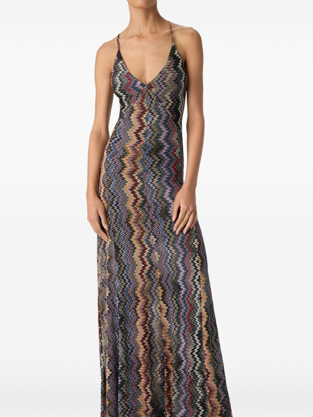 zigzag-pattern maxi dress - 4