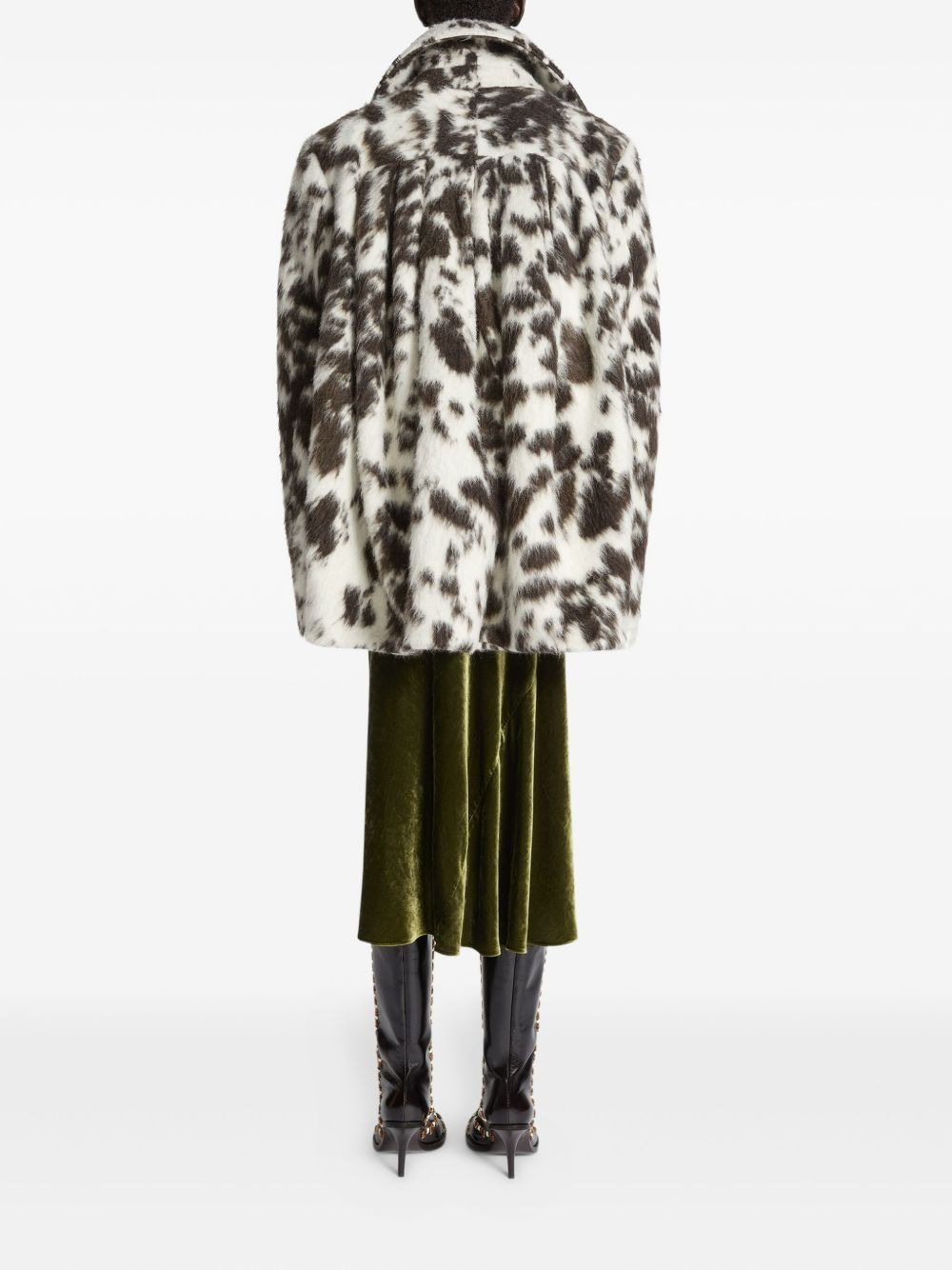cowhide-pattern double-breasted jacket - 3