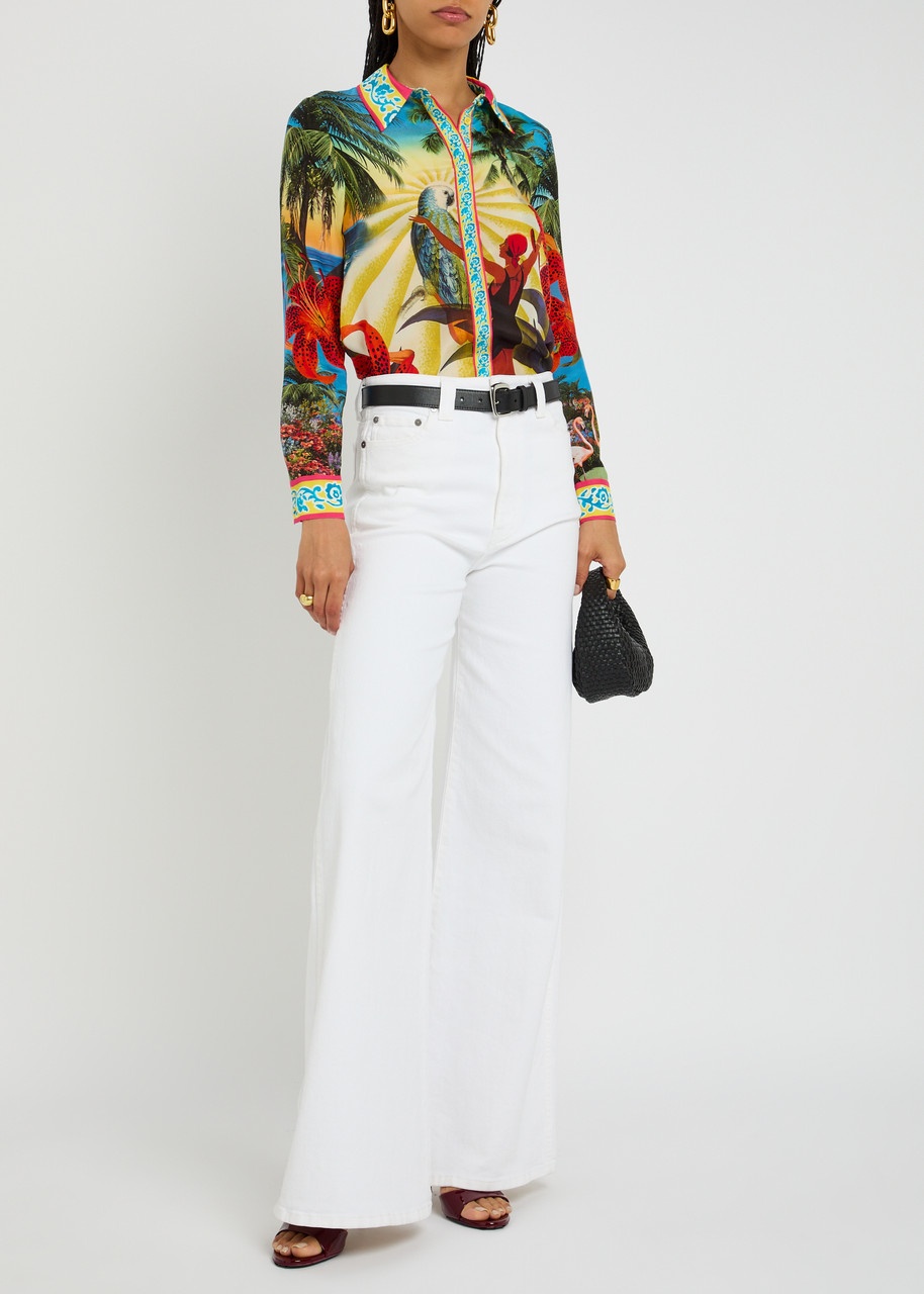 Alice + Olivia Willa Printed Silk Shirt - 4