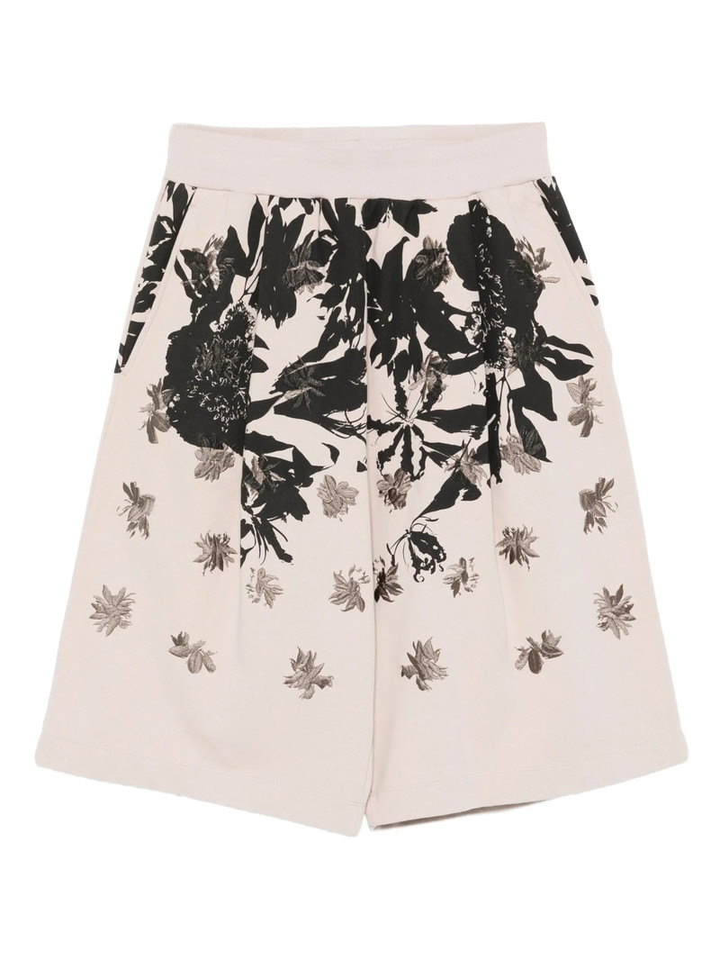 Dries Van Noten Floral-print Pleated Shorts 1
