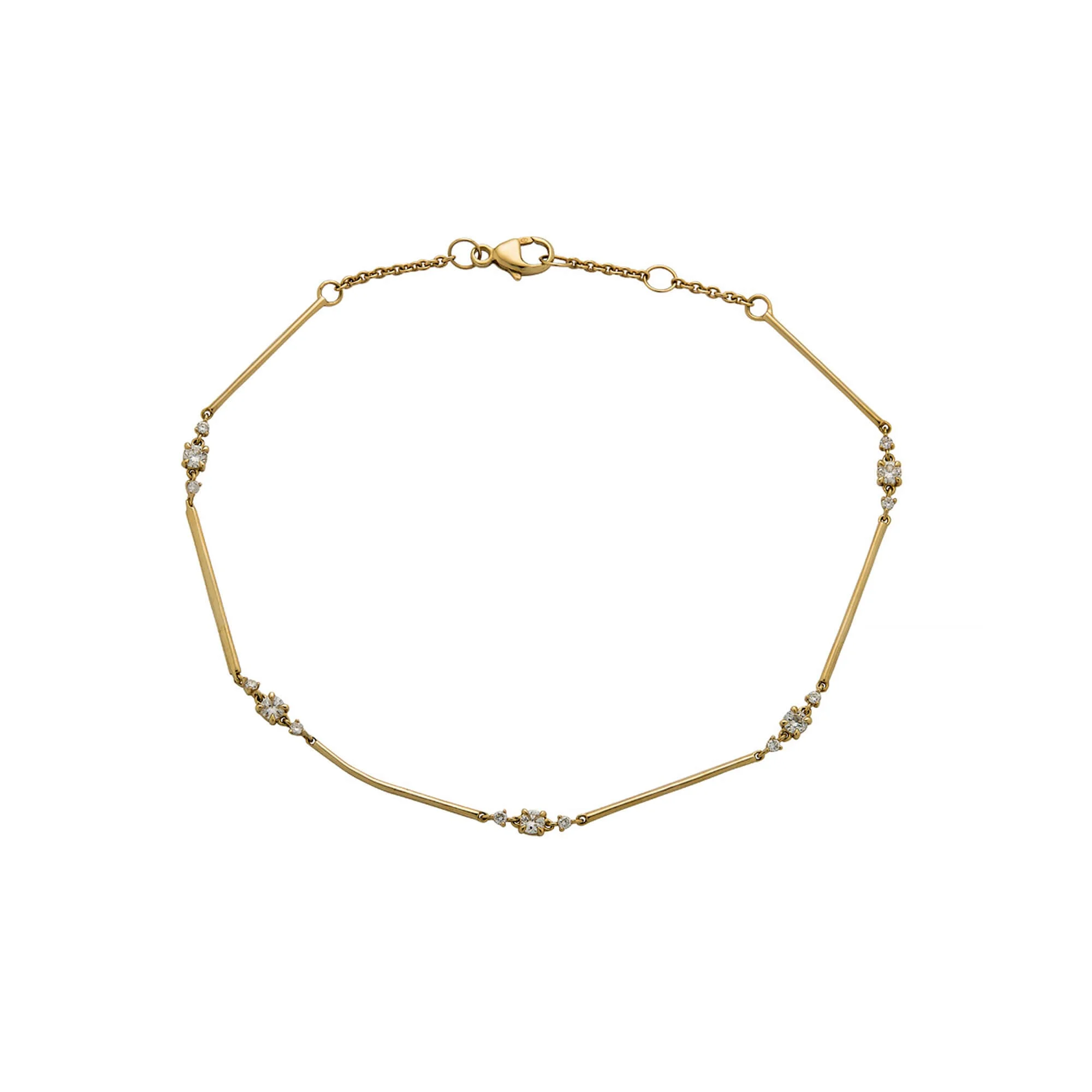LAB-Created Diamond Morse Code Anklet - 1