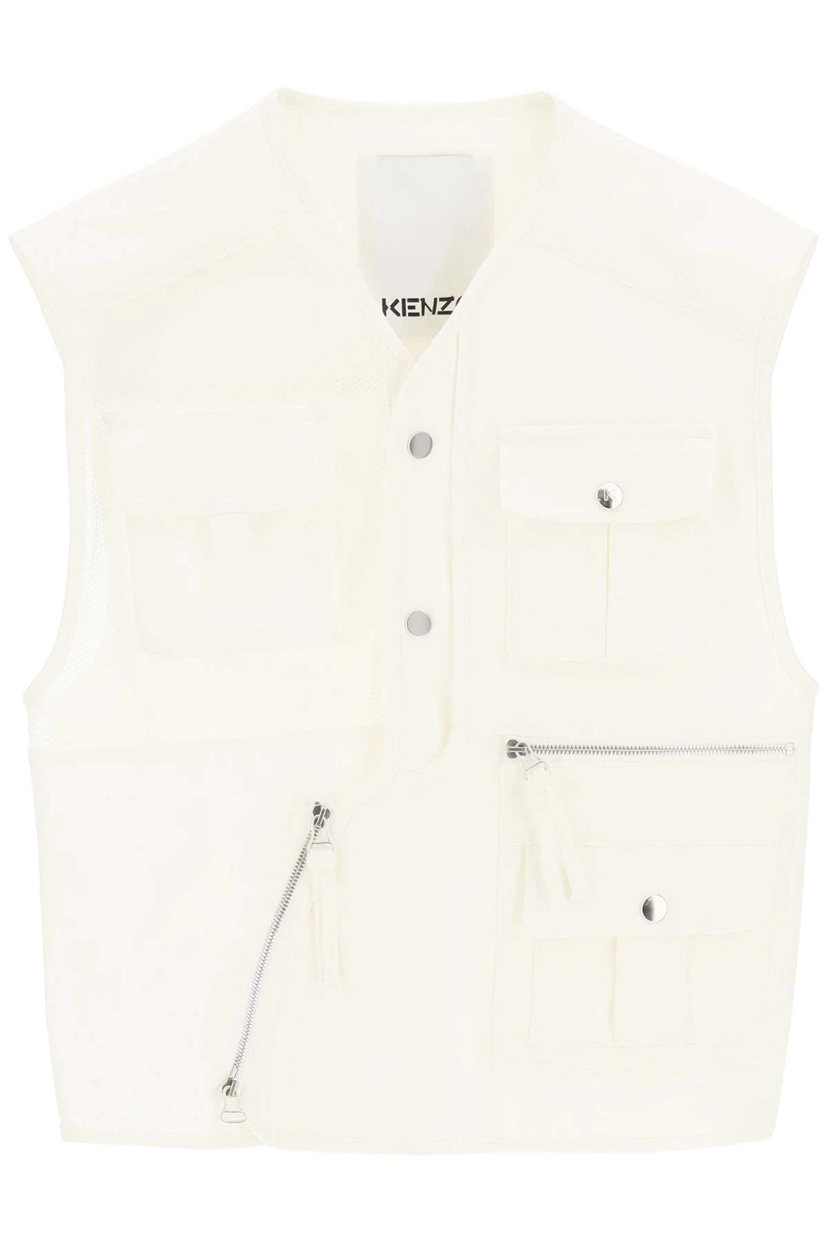 UTILITY VEST IN CANVAS AND MESH - 1