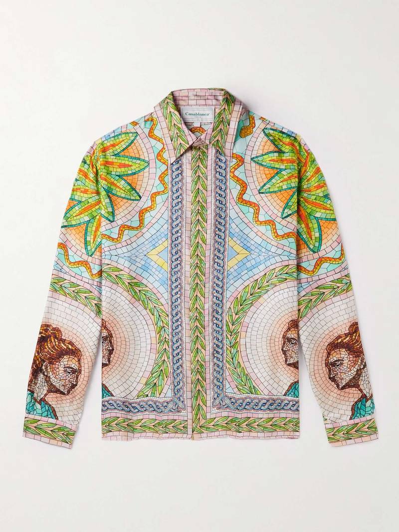 Printed Silk-Twill Shirt 1