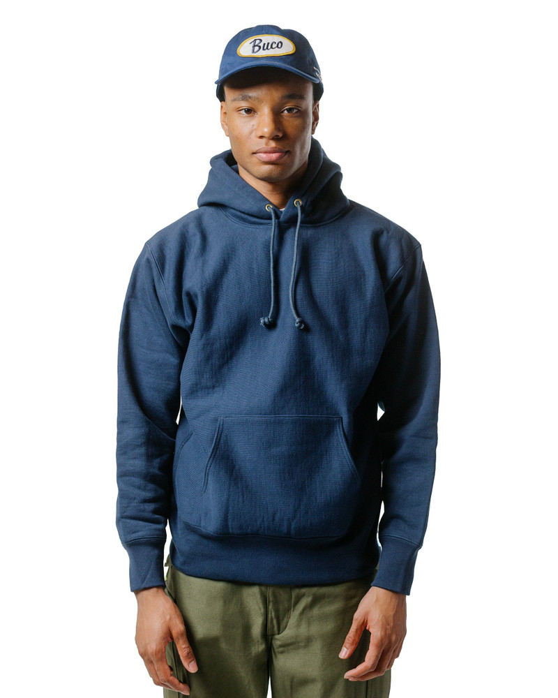 The Real McCoys MC20113 Heavyweight Hooded Sweatshirt Navy outlook