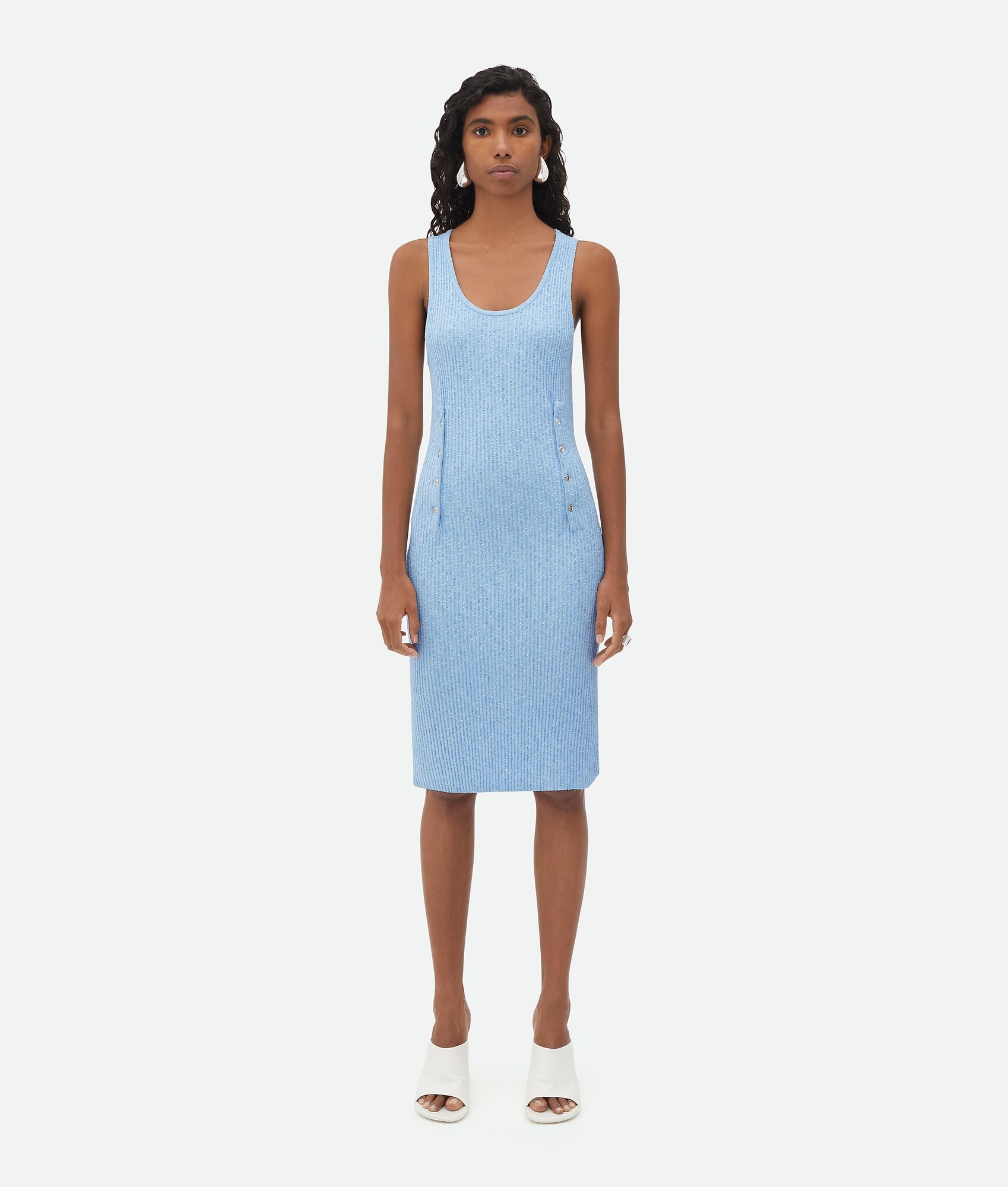 Slim Fit Ribbed Viscose Midi Dress - 1