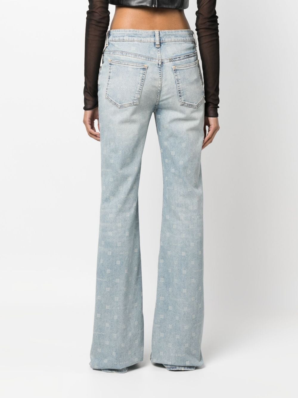 logo-print flared jeans - 4