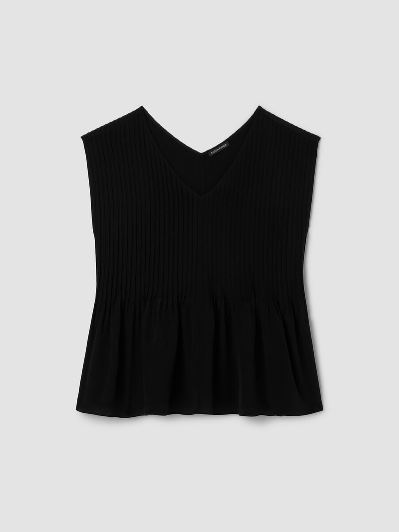 Silk Crepe de Chine V-Neck Top 1