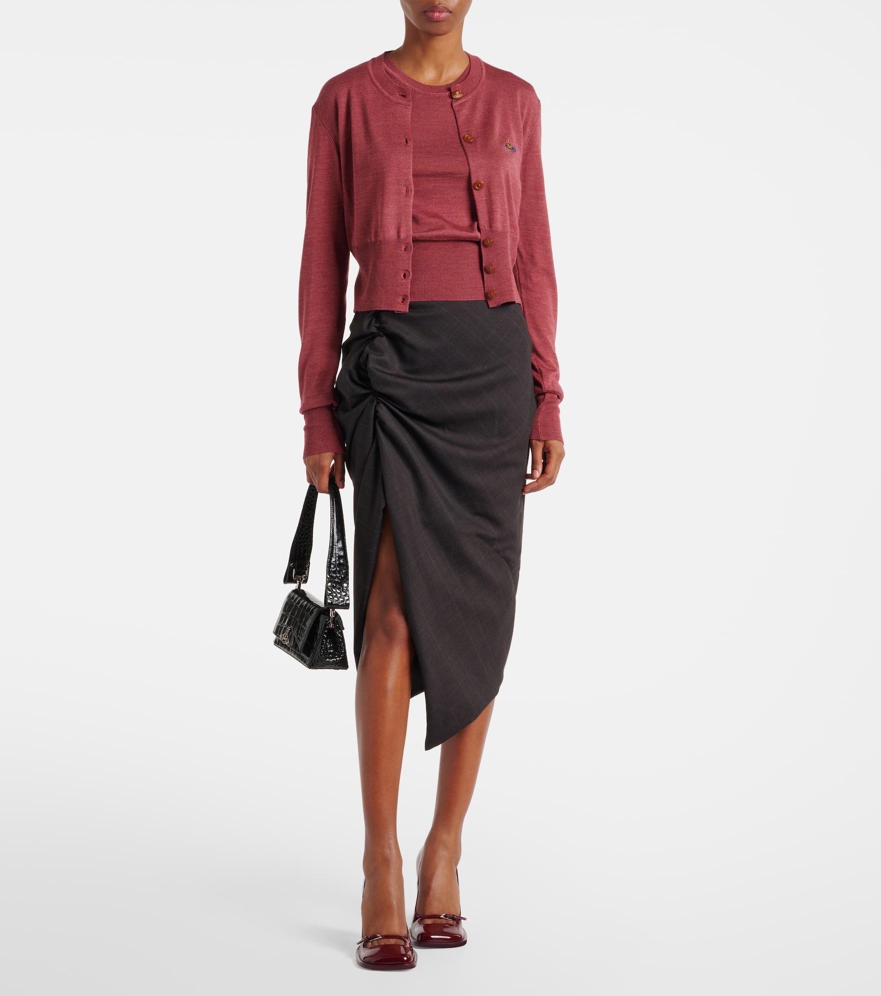 Bea cropped wool and silk cardigan - 2