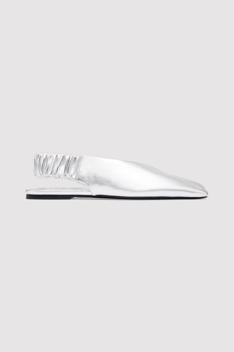 Envelope Sling Back Flat - Silver 1
