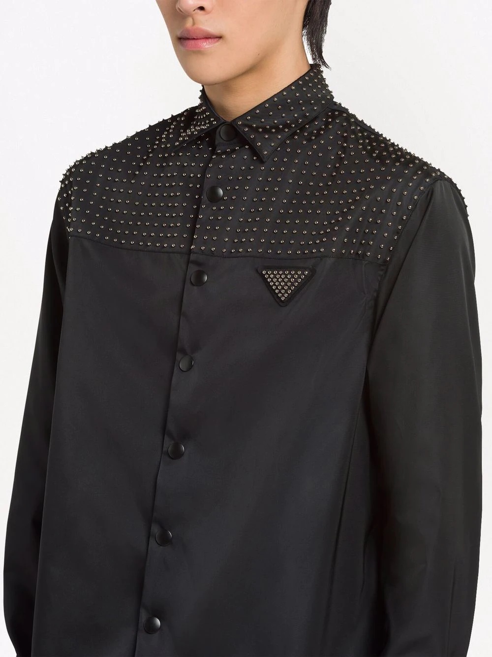 Re-Nylon stud-embellished shirt - 5