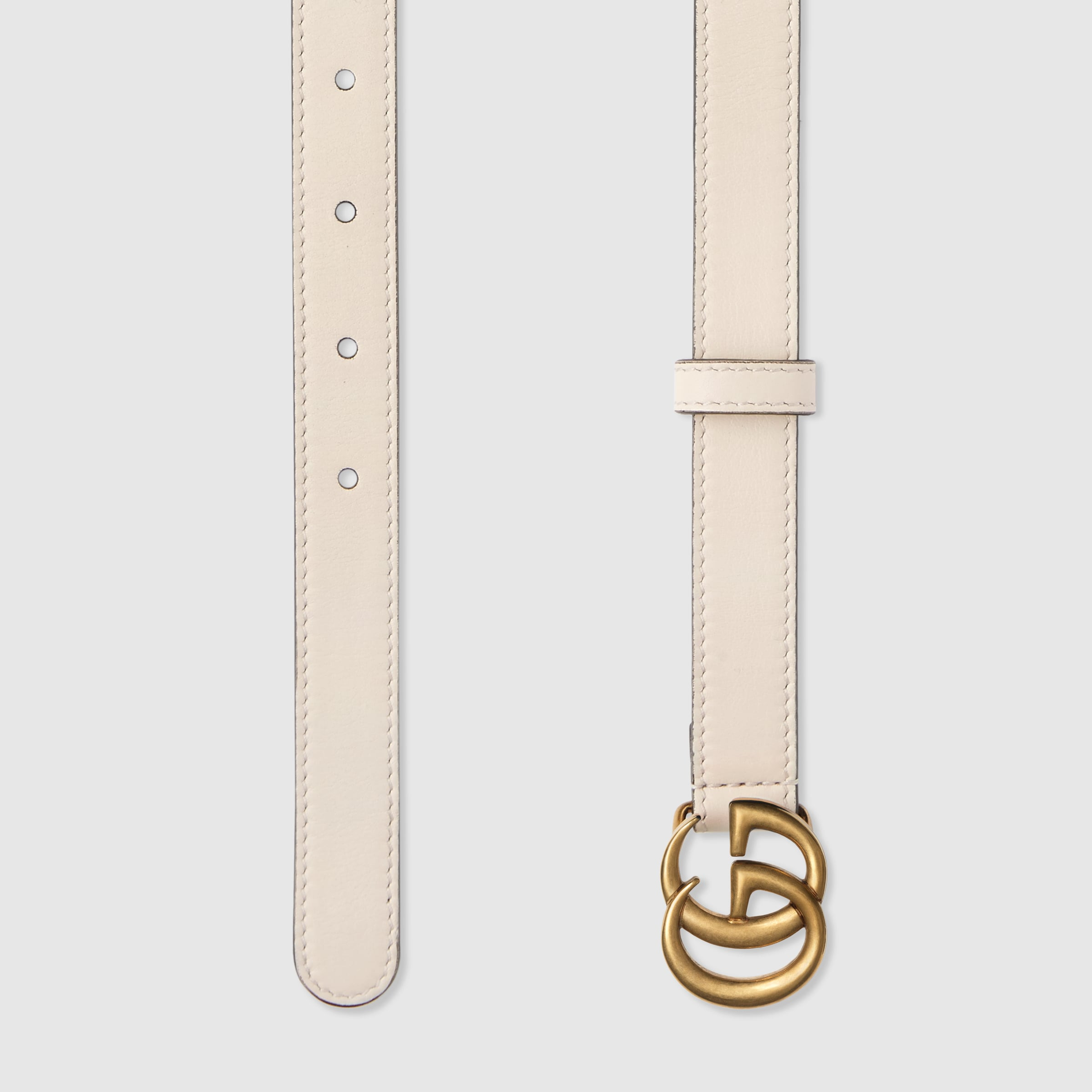 Leather belt with Double G buckle - 2