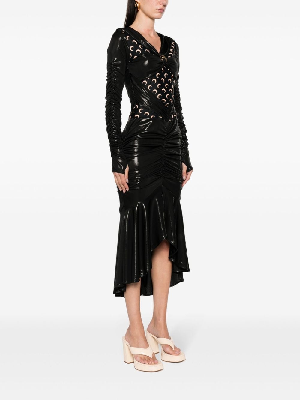 Regenerated draped midi dress - 3