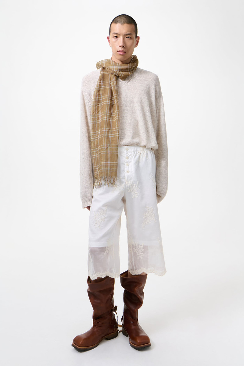 Cottage Scarf Walnut Grid Sparse Tencel 3