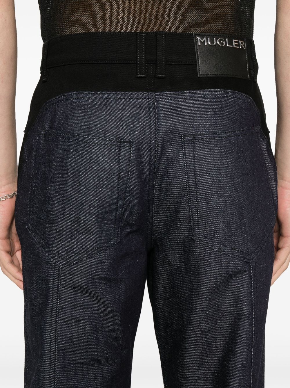 bi-color straight-leg jeans - 5
