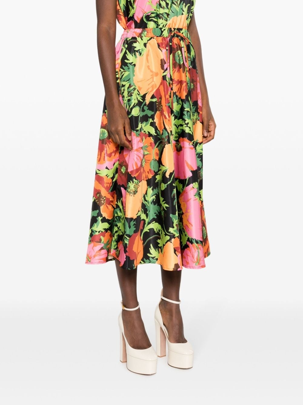 floral-print midi skirt - 3