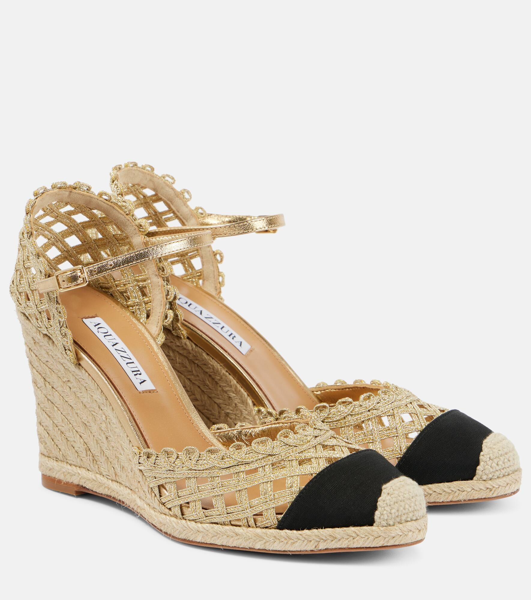 Sunburst 120 metallic espadrille wedges - 1