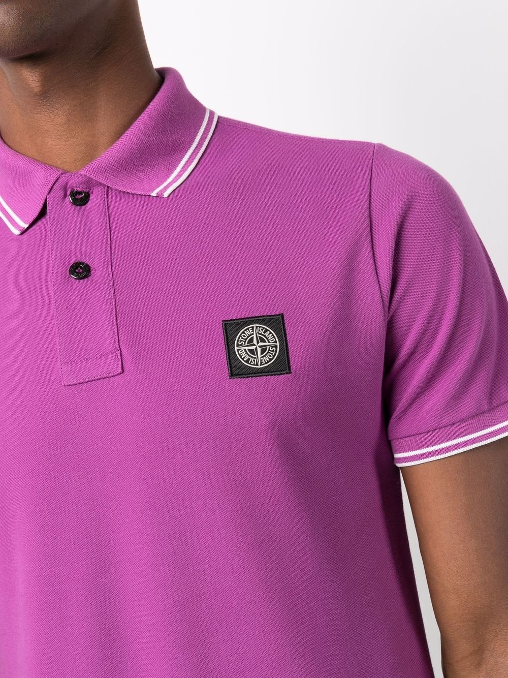 logo-patch polo shirt - 5