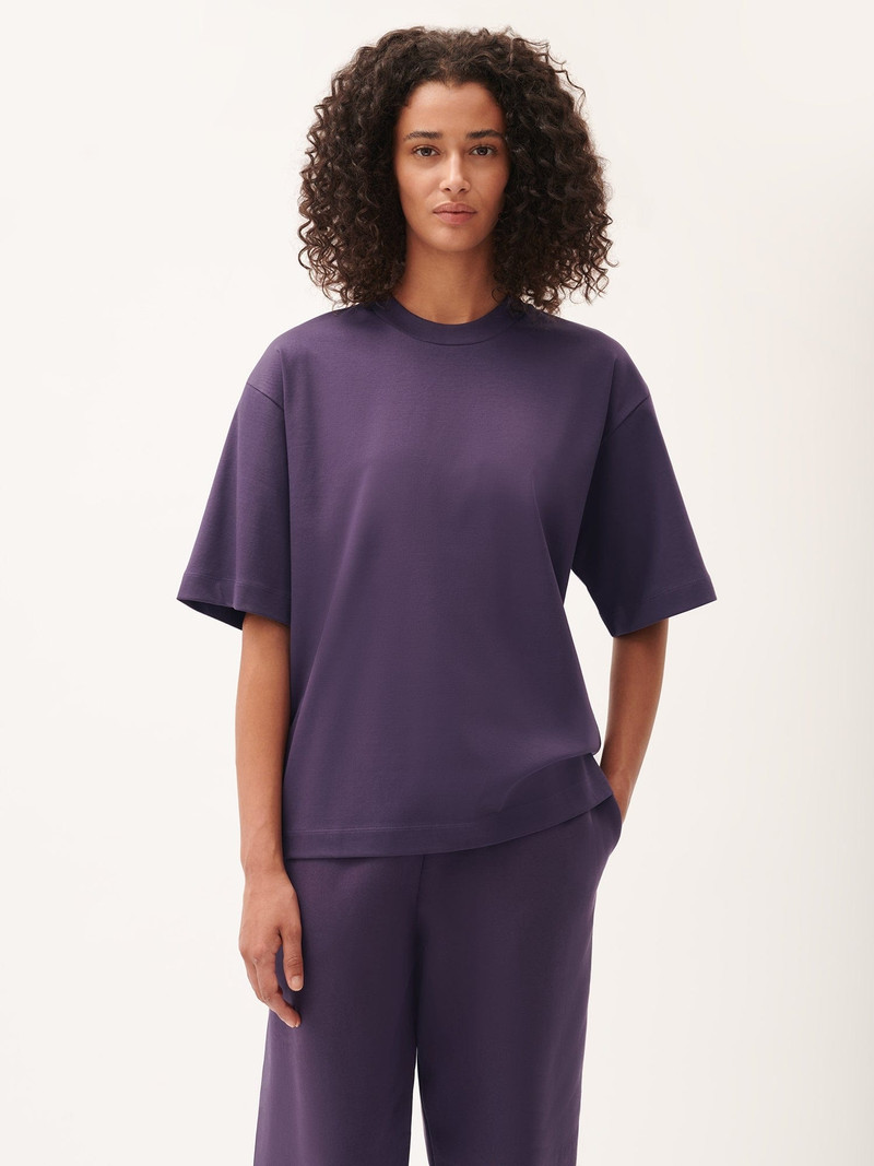 PANGAIA Womens DNA Oversized T-Shirt - Blackberry outlook