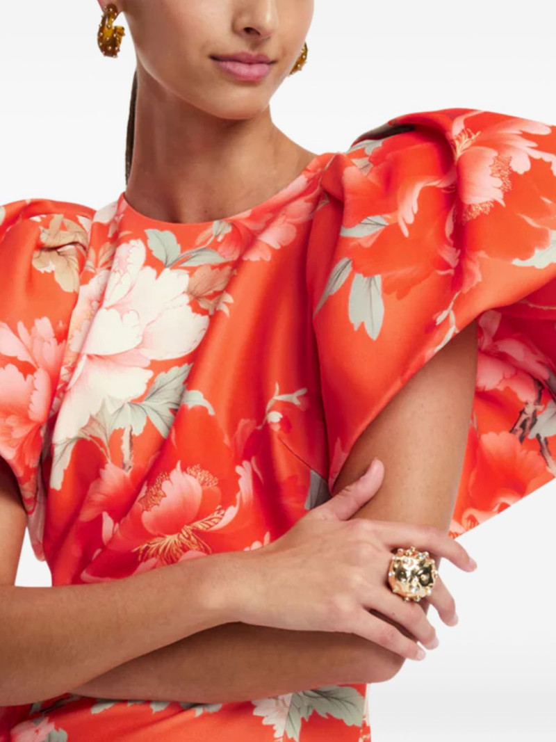 Lucinda floral puffed-sleeves midi dress 5