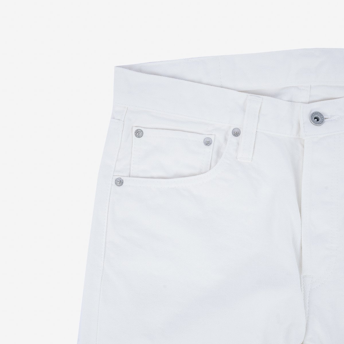 IH-666-WT 13.5oz Denim Slim Straight Cut Jeans - White - 5