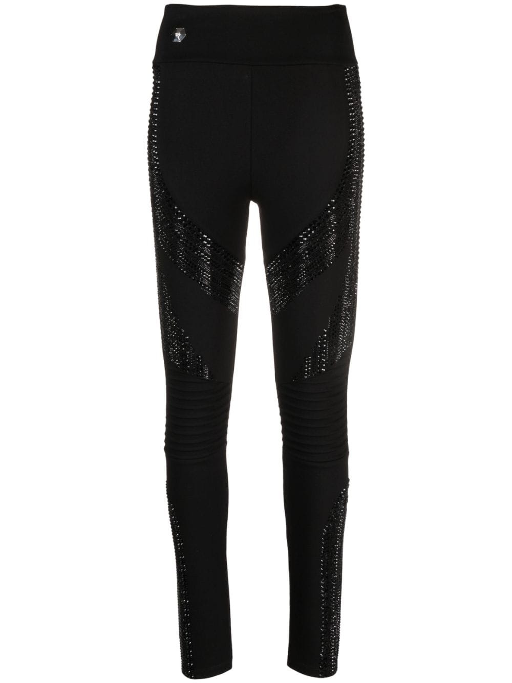 rhinestone-embellished high-waisted leggings - 1