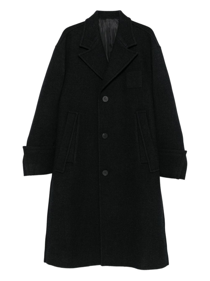 buttoned flap-pocket coat 1