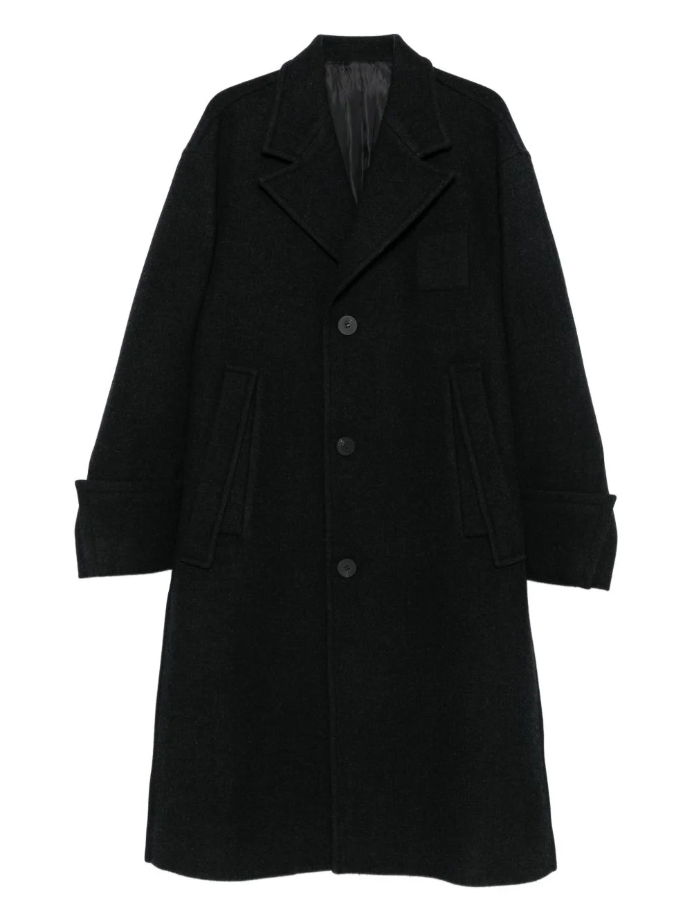buttoned flap-pocket coat - 1