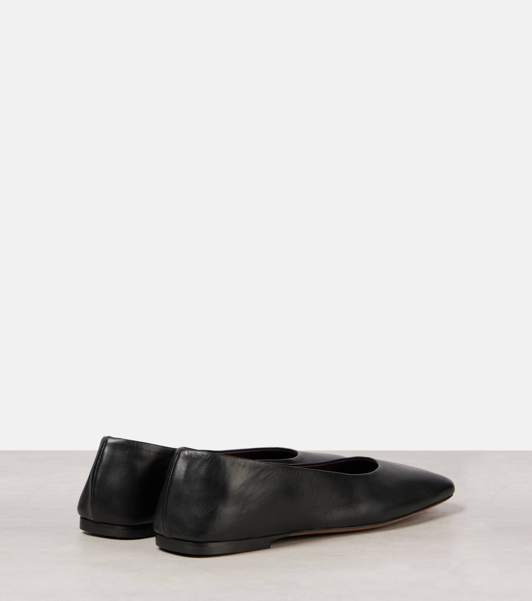 Square leather ballet flats - 2