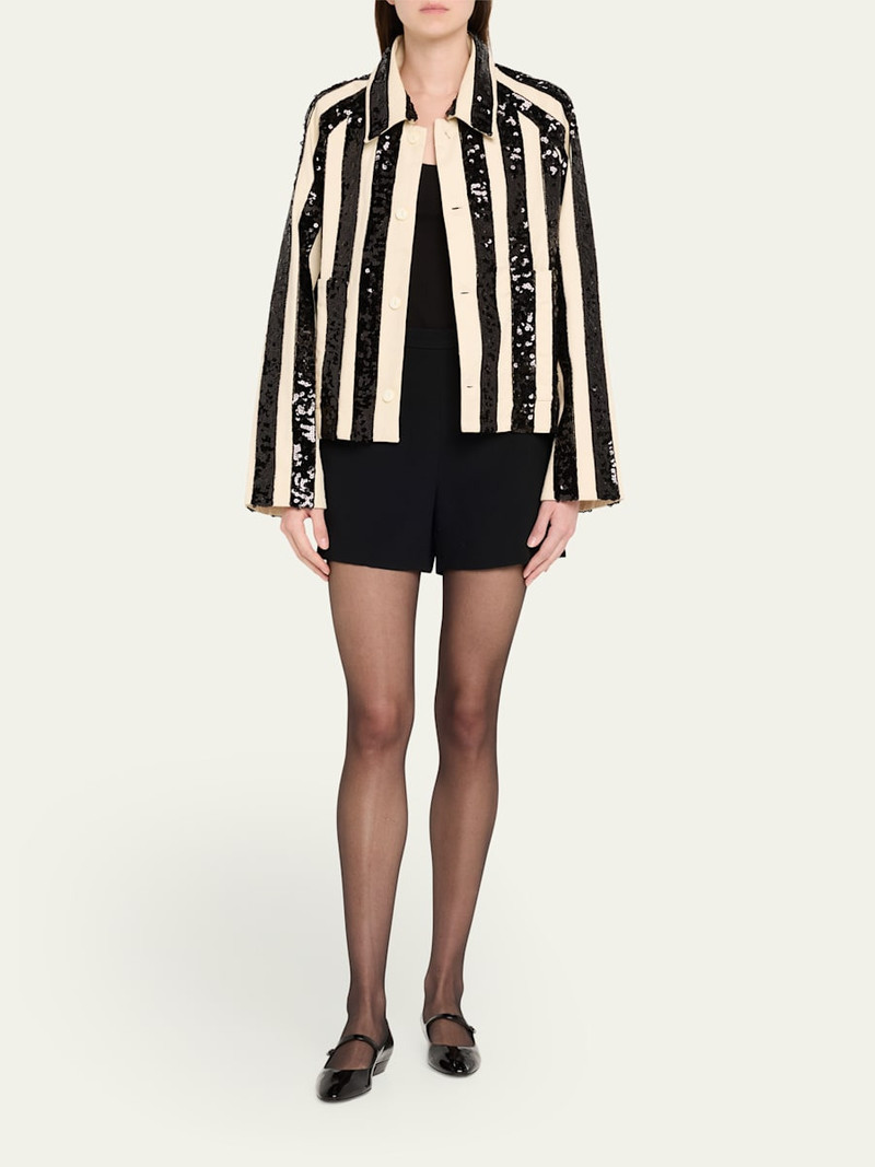 BODE Grandstand Sequined Stripe Cropped Jacket outlook