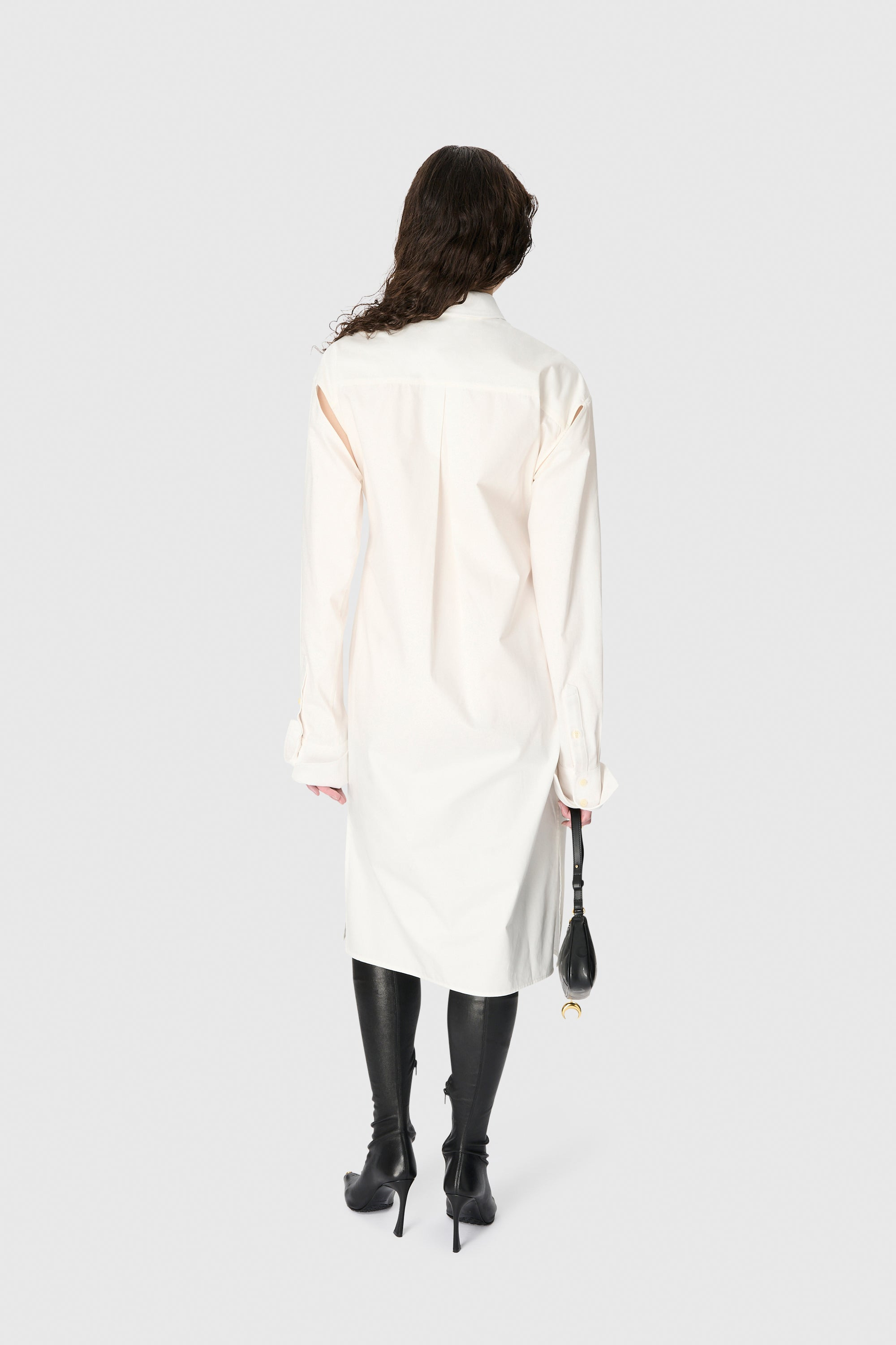 Regenerated Cotton Percale Wrapped Midi Dress - 3