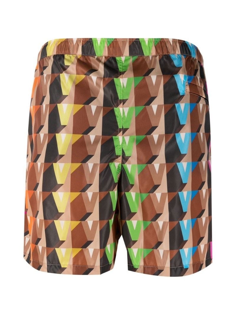 logo print swim shorts - 2