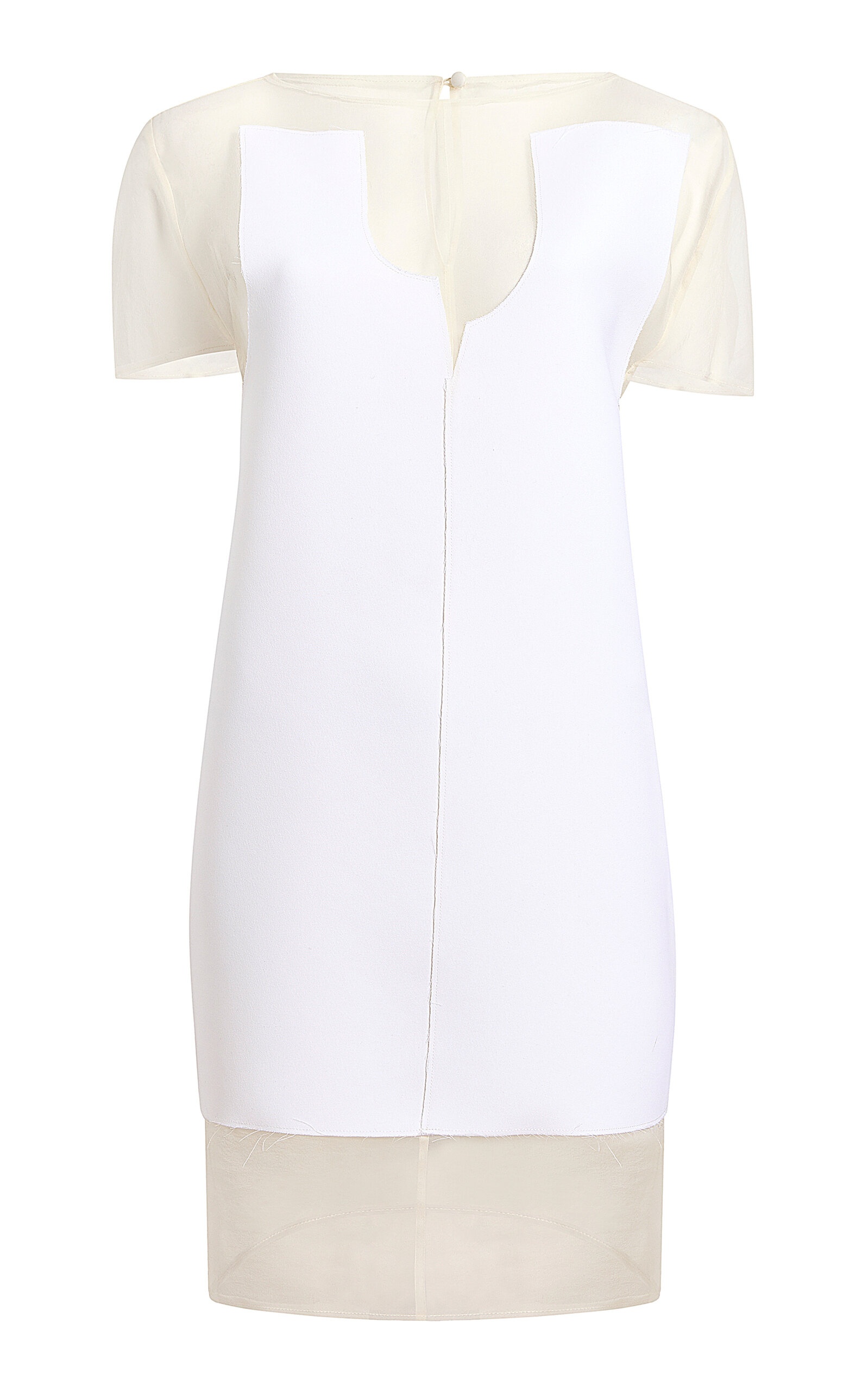 Winona Paneled Silk-Blend Mini Dress off-white - 1