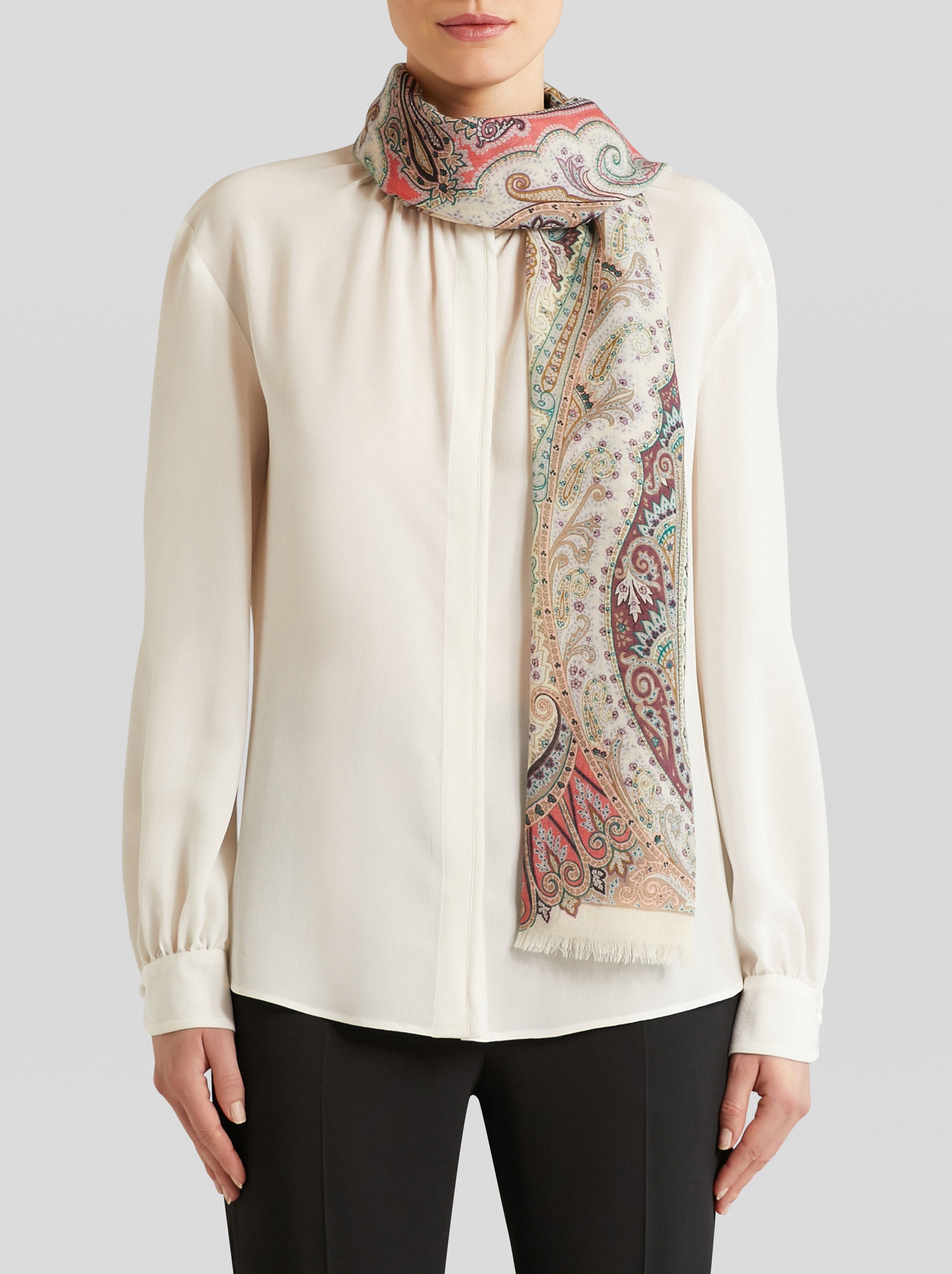 PAISLEY CASHMERE SCARF - 2