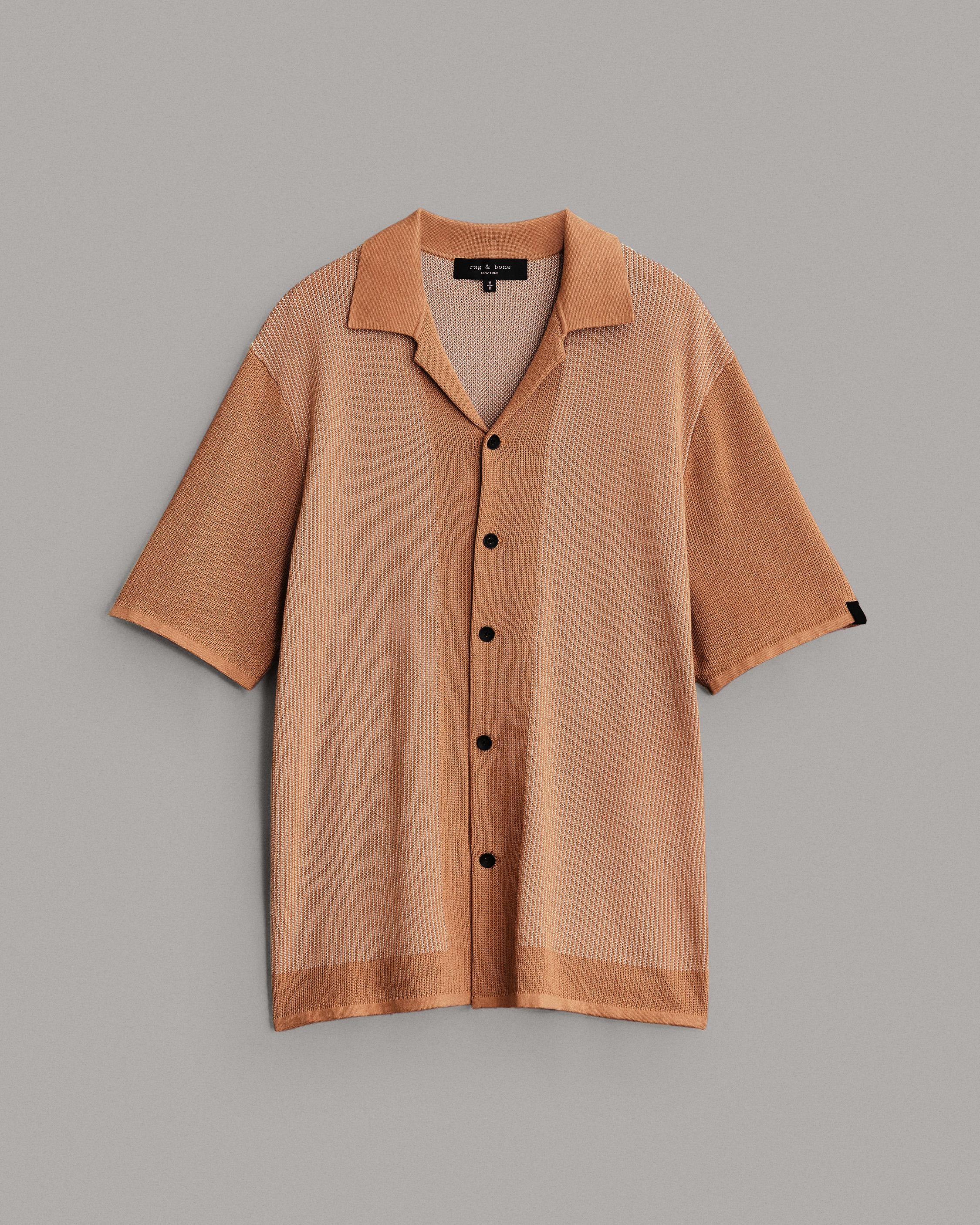 Harvey Cotton Knit Camp Shirt