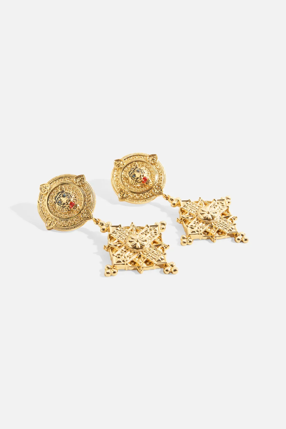 IMPERIAL IDOL PENDANT EARRINGS GOLD - 1