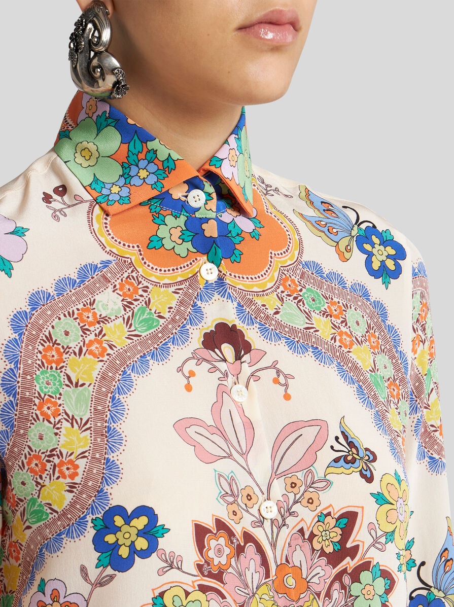 Etro SILK SHIRT WITH FLORAL PRINT | REVERSIBLE