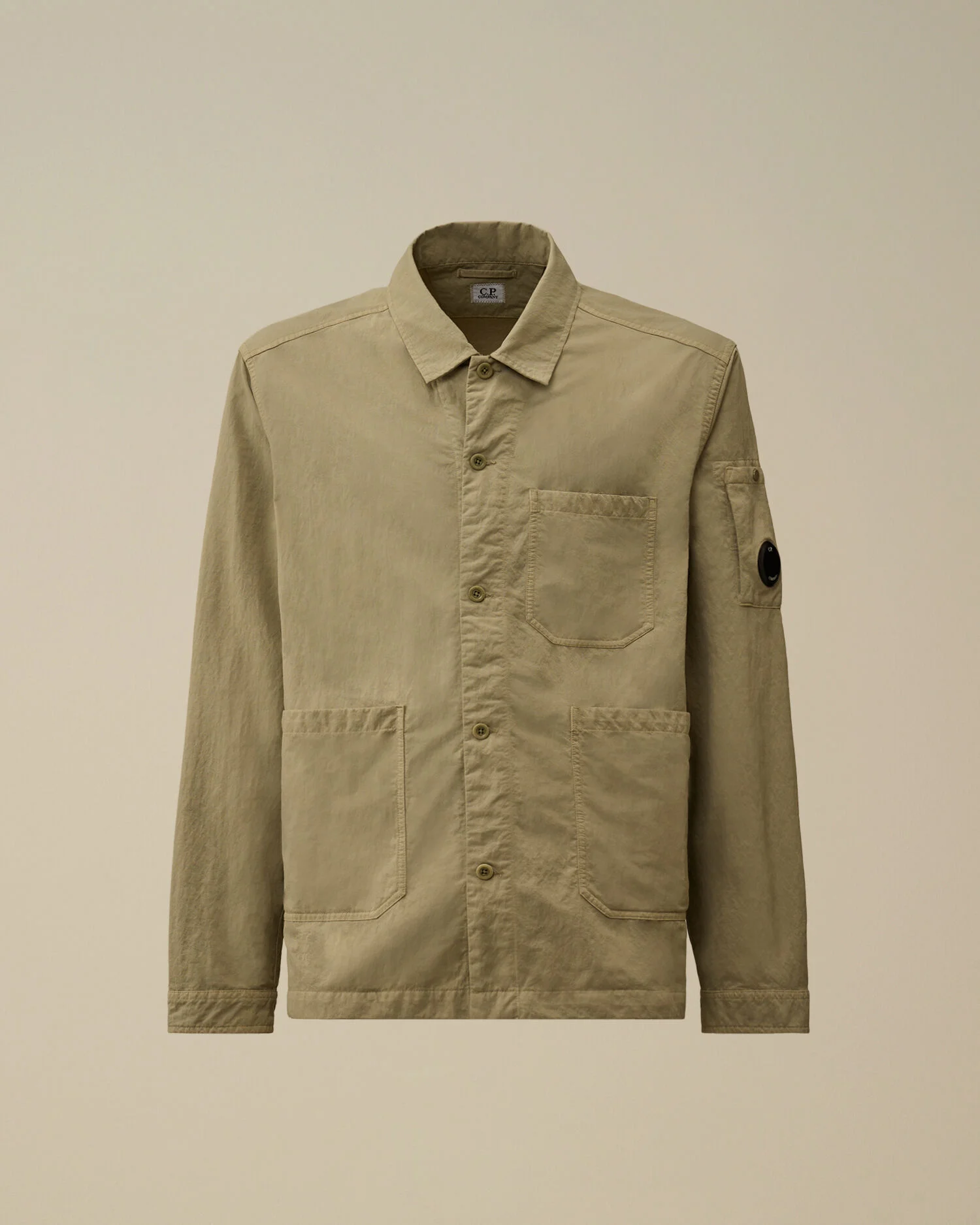 Diagonal Flatt Nylon Button Overshirt - 1