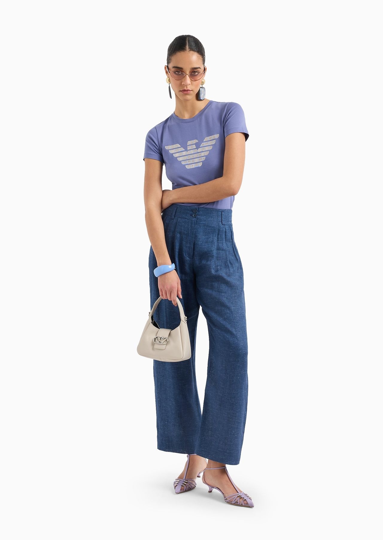 Organic stretch jersey T-shirt with ASV oversized eagle pattern - 4