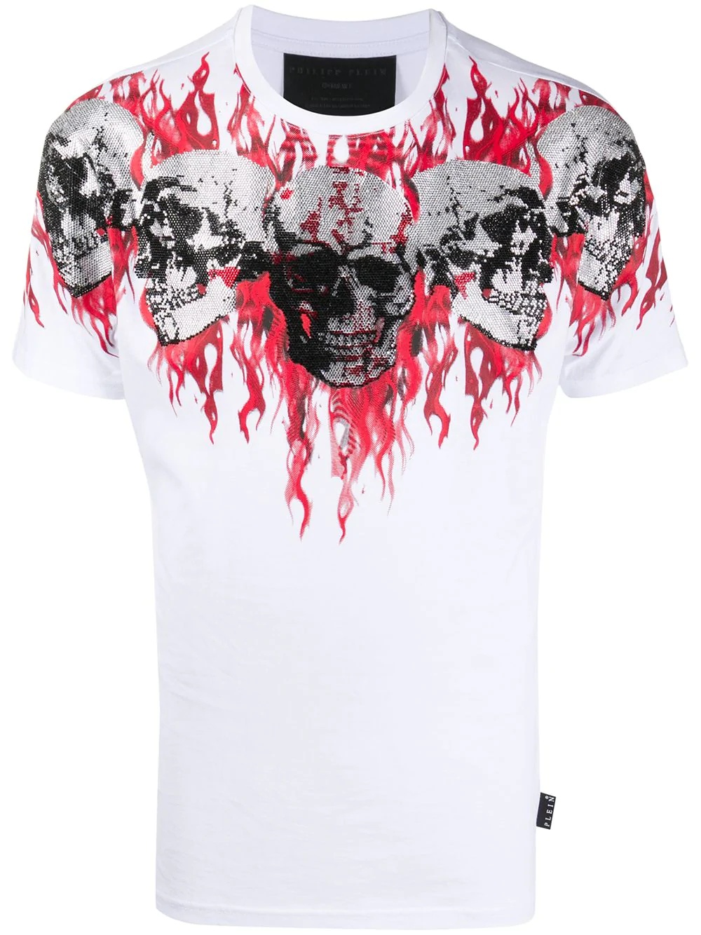 skull-print crew neck T-shirt - 1