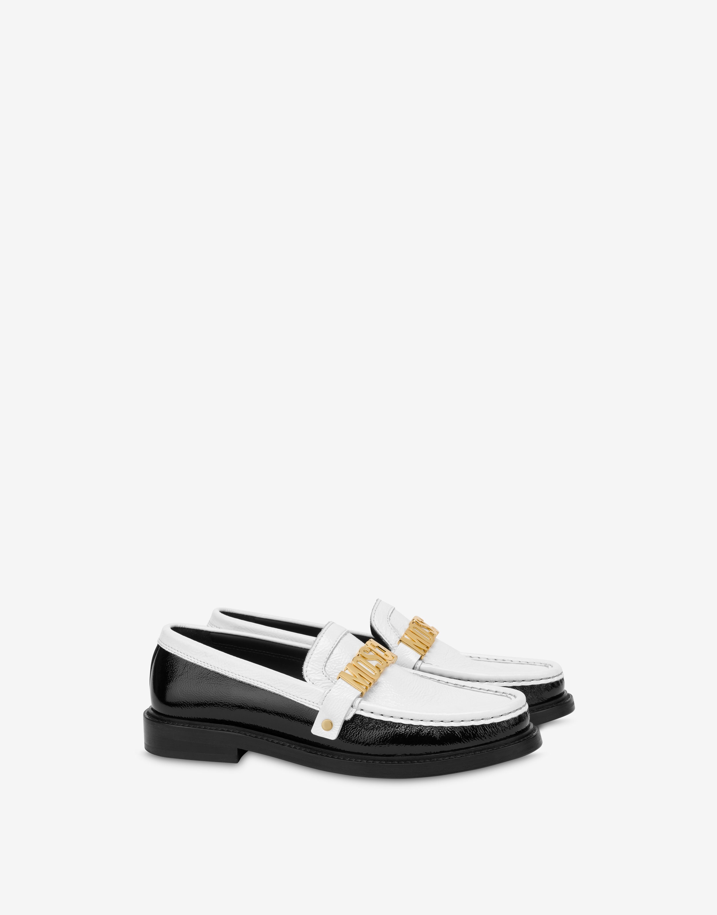 MOSCHINO COLLEGE TWO-TONE LOAFERS - 1